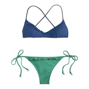 NWT Playa Collection Maui Ruffle Bikini Set, Ocean + Jade
